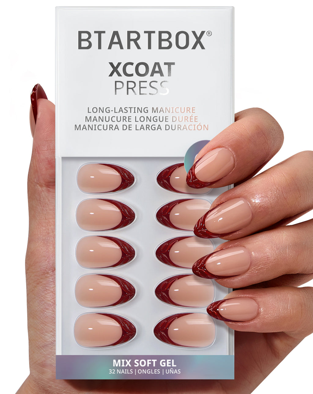 Lucky Stripe Almond Nails- XCOATPRESS