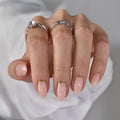 Fixon feminine pink press-on nails with polished finish