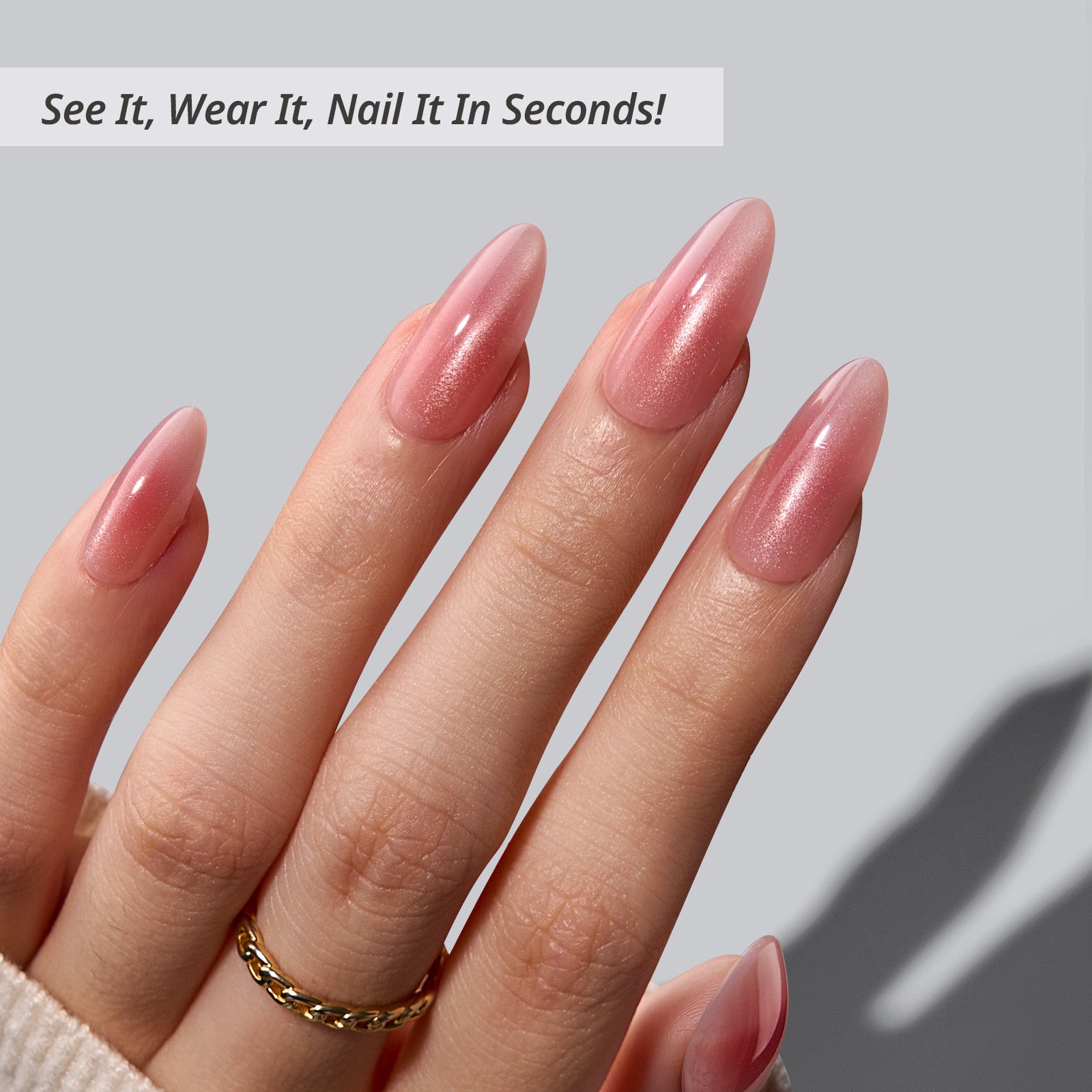 Pink Hypnotic Almond Nails- XCOATPRESS