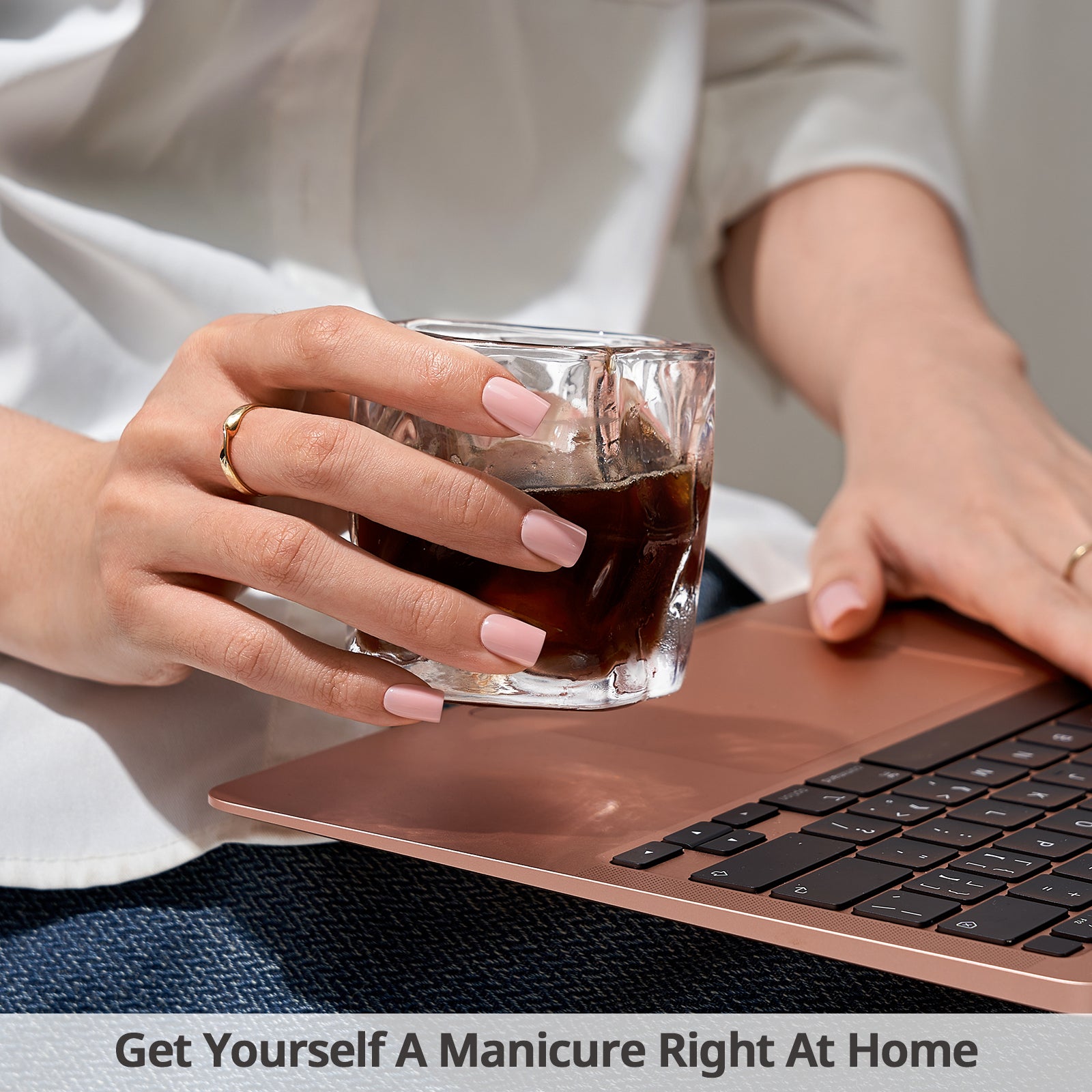 Metro Mocha Square Nails-Soft Gel  Press On