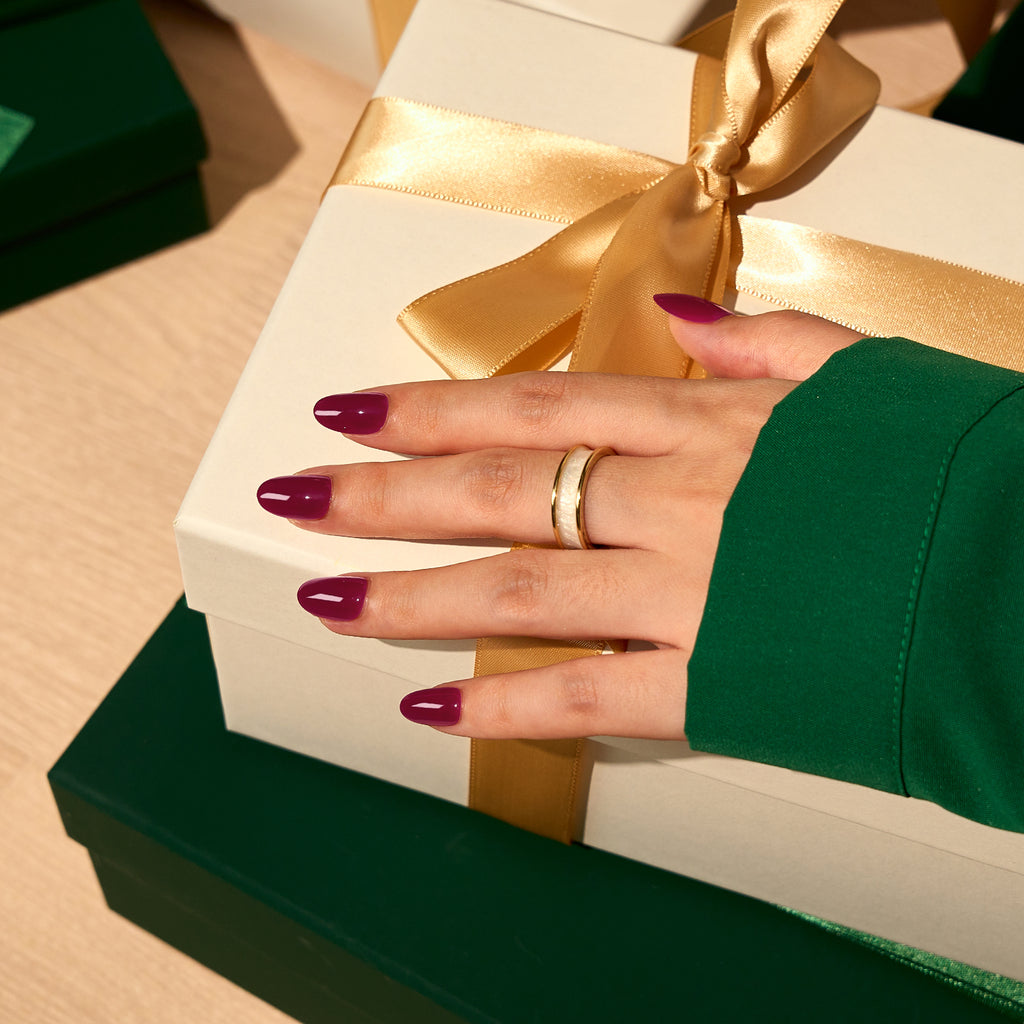 Druvröd Oval Nagel – Mjuk Gel Press-on