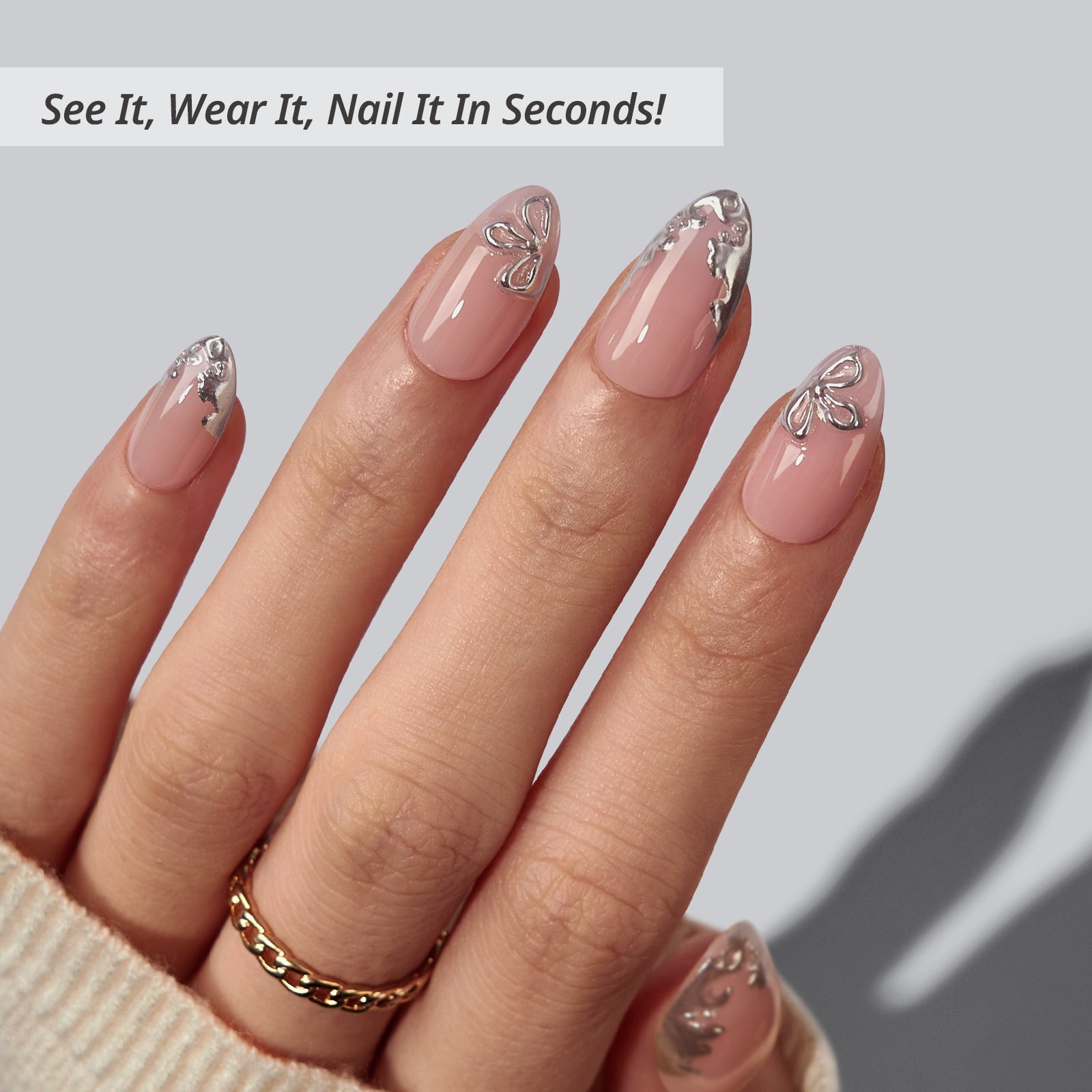 Frost Glam Almond Nails- XCCOATPRESS