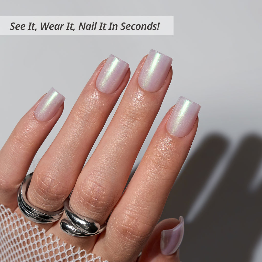 Screaming Sliver Square Nails – Lösnaglar i mjuk gel att pressa på