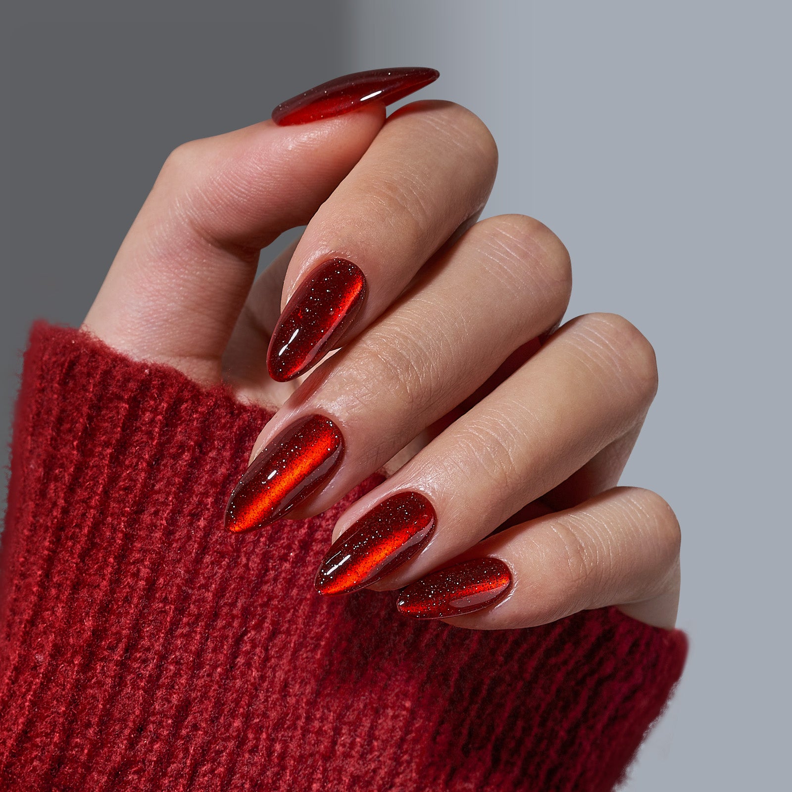 Mystic Ruby Almond Nails-Soft Gel Press On