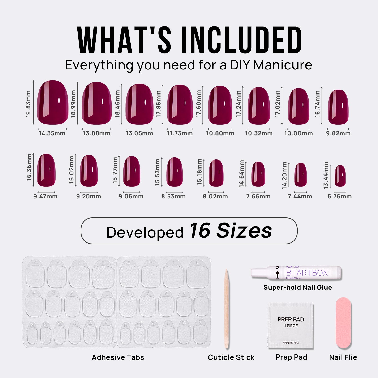 Grape Red Oval Nail-Soft Gel Press On