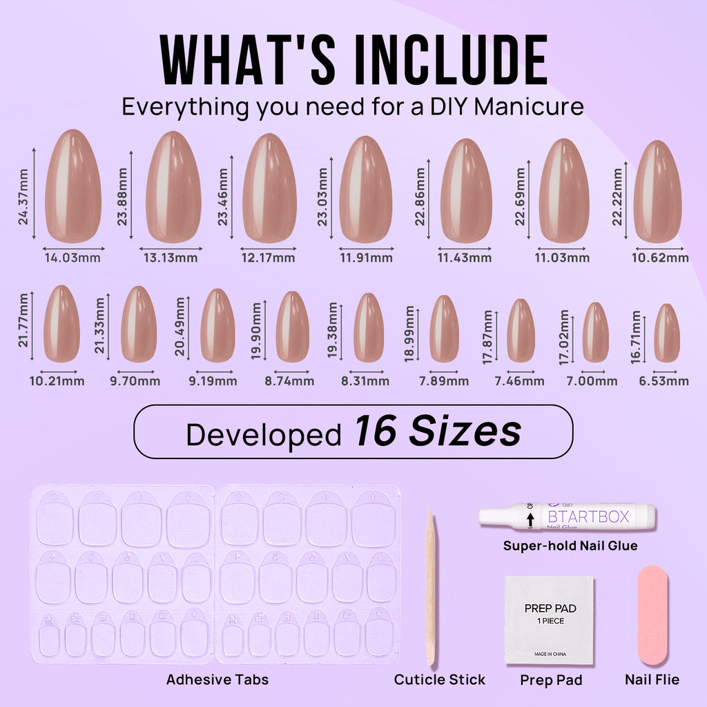 Chocolate Glazed Donut Almond Nails-Soft Gel Press On