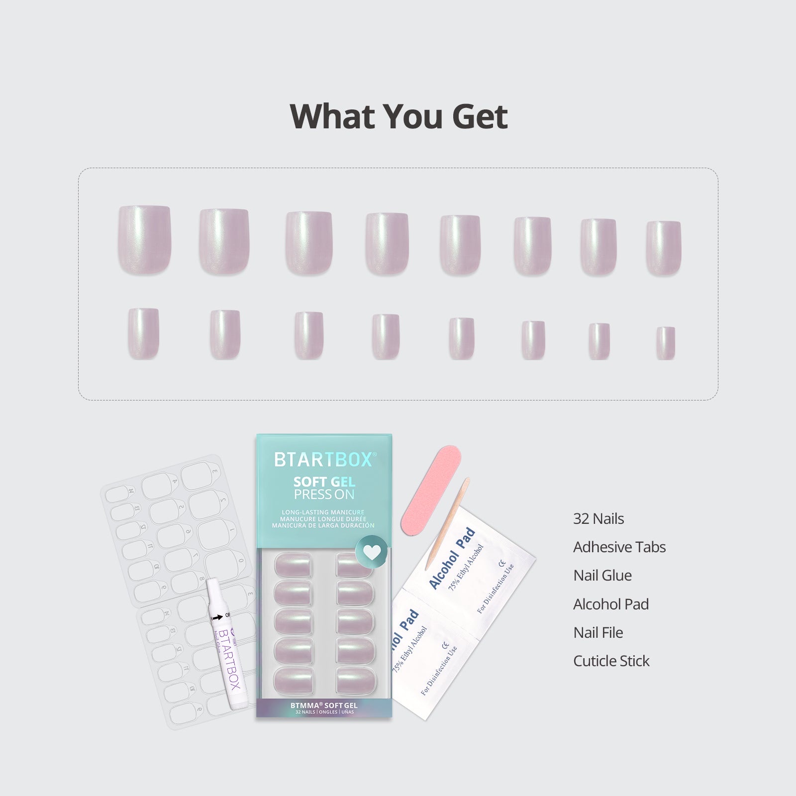 Screaming Sliver Square Nails-Soft Gel Press On