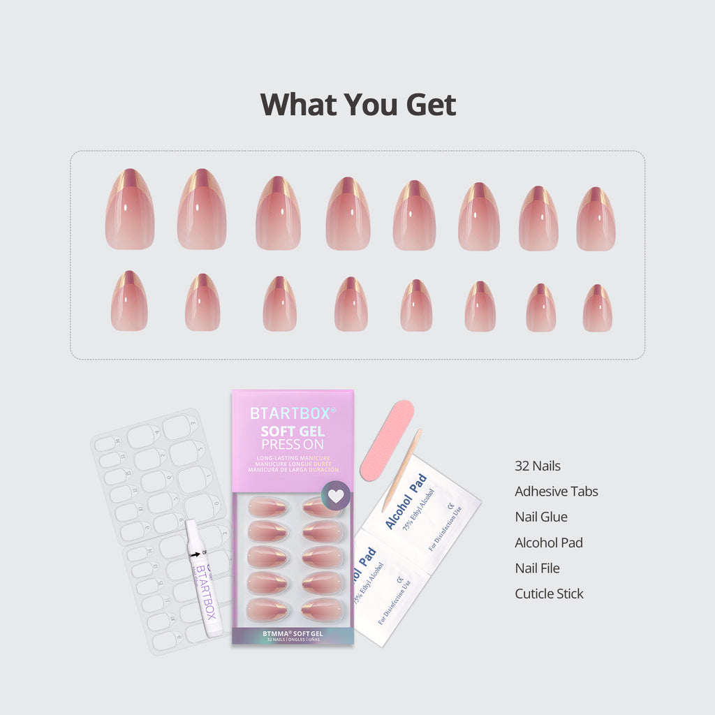 Coastal Glow Almond Nails-Soft Gel Press On