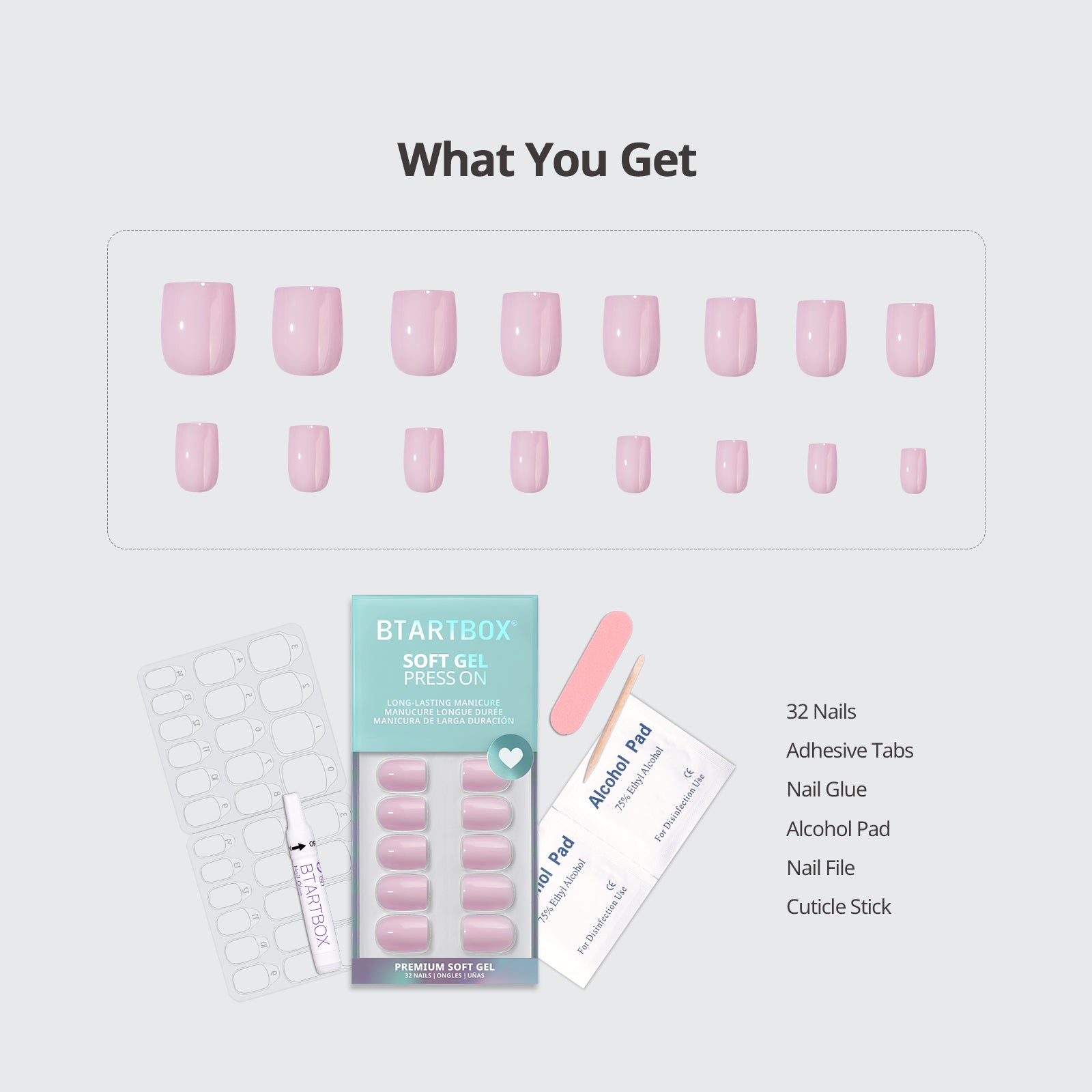 Yoga Square Nails-Soft Gel Press On