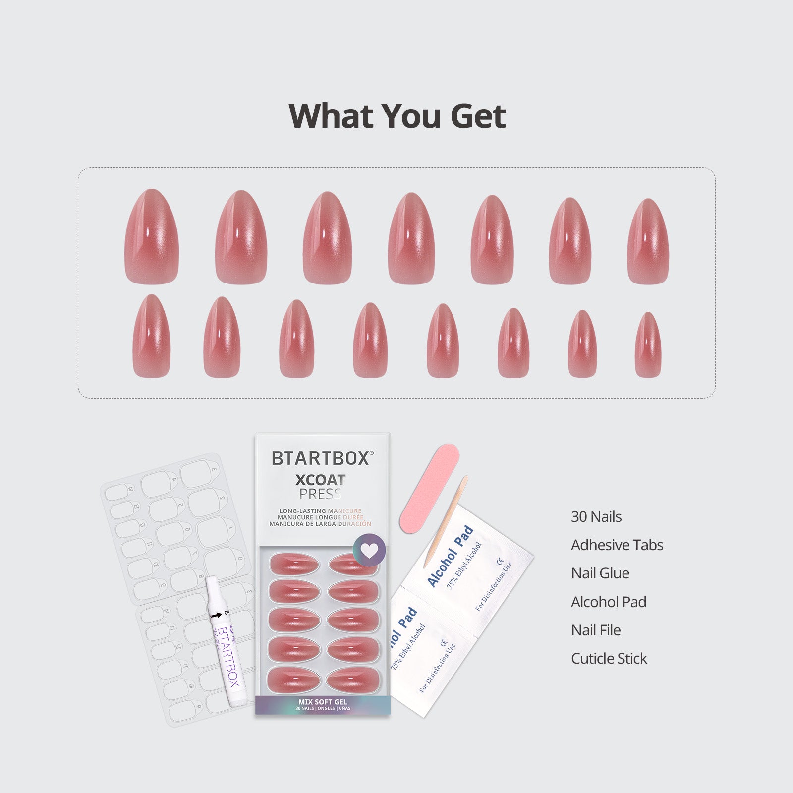 Pink Hypnotic Almond Nails- XCOATPRESS