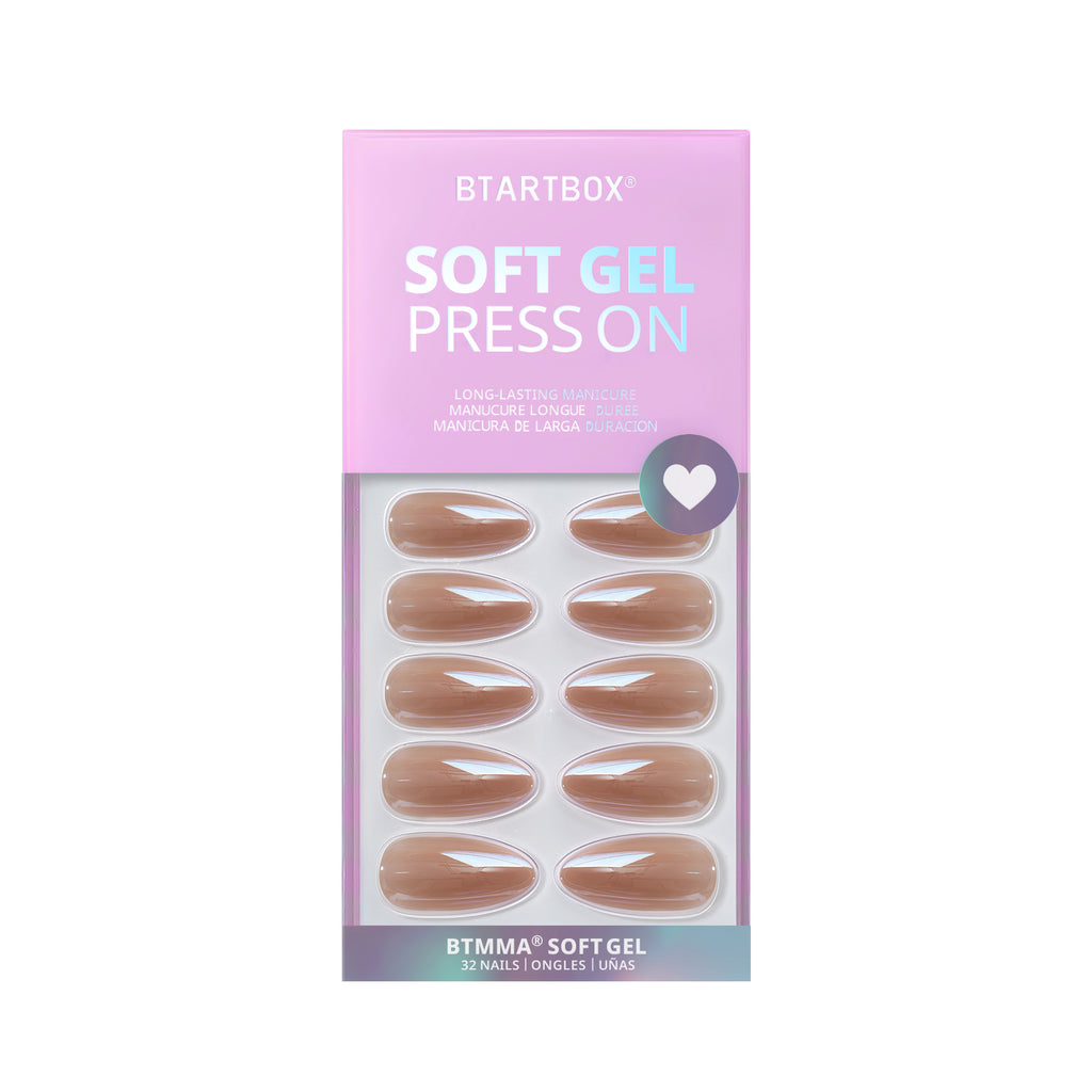 Chocolate Glazed Donut Almond Nails-Soft Gel Press On