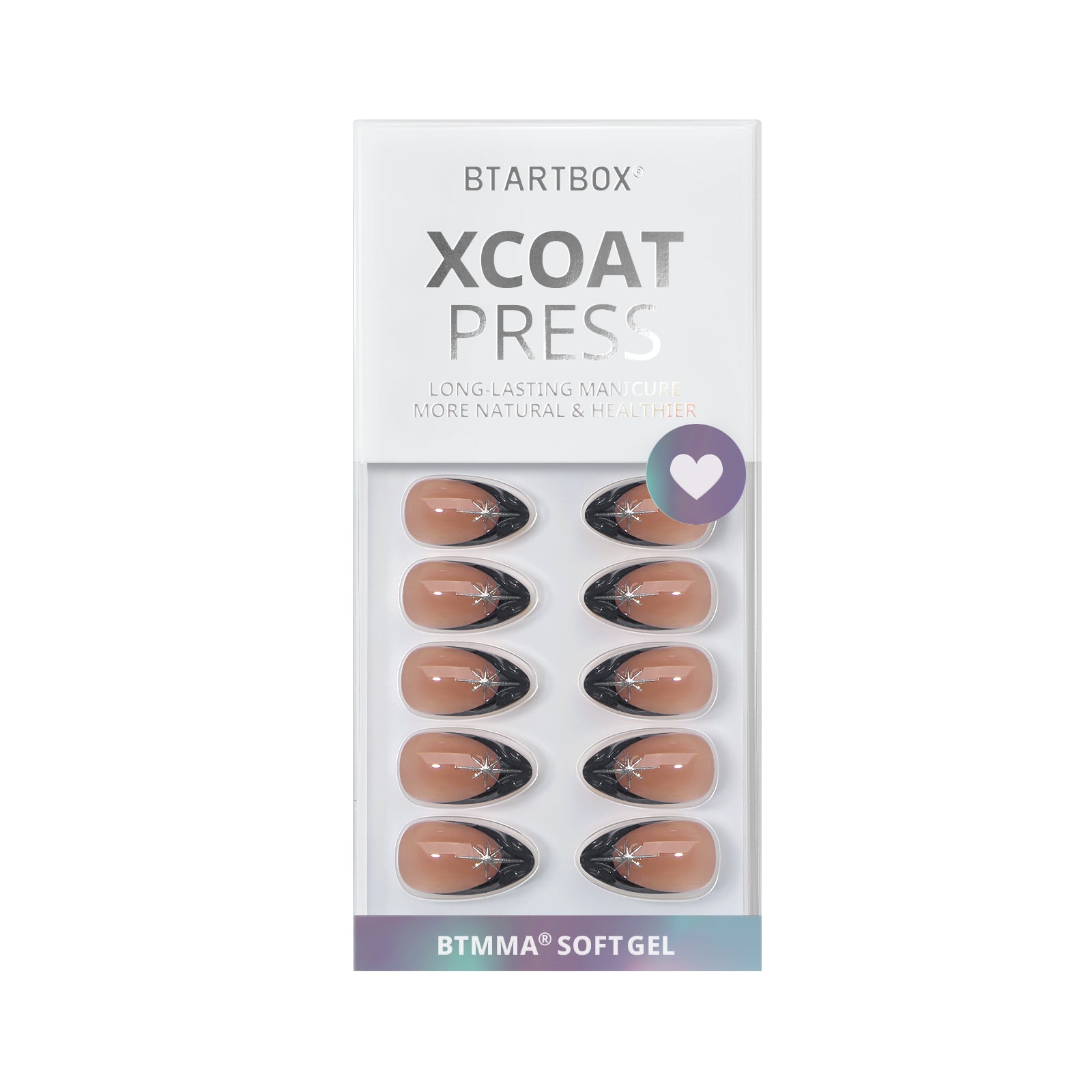 Midnight Spark Almond Nails-XCOATPRESS