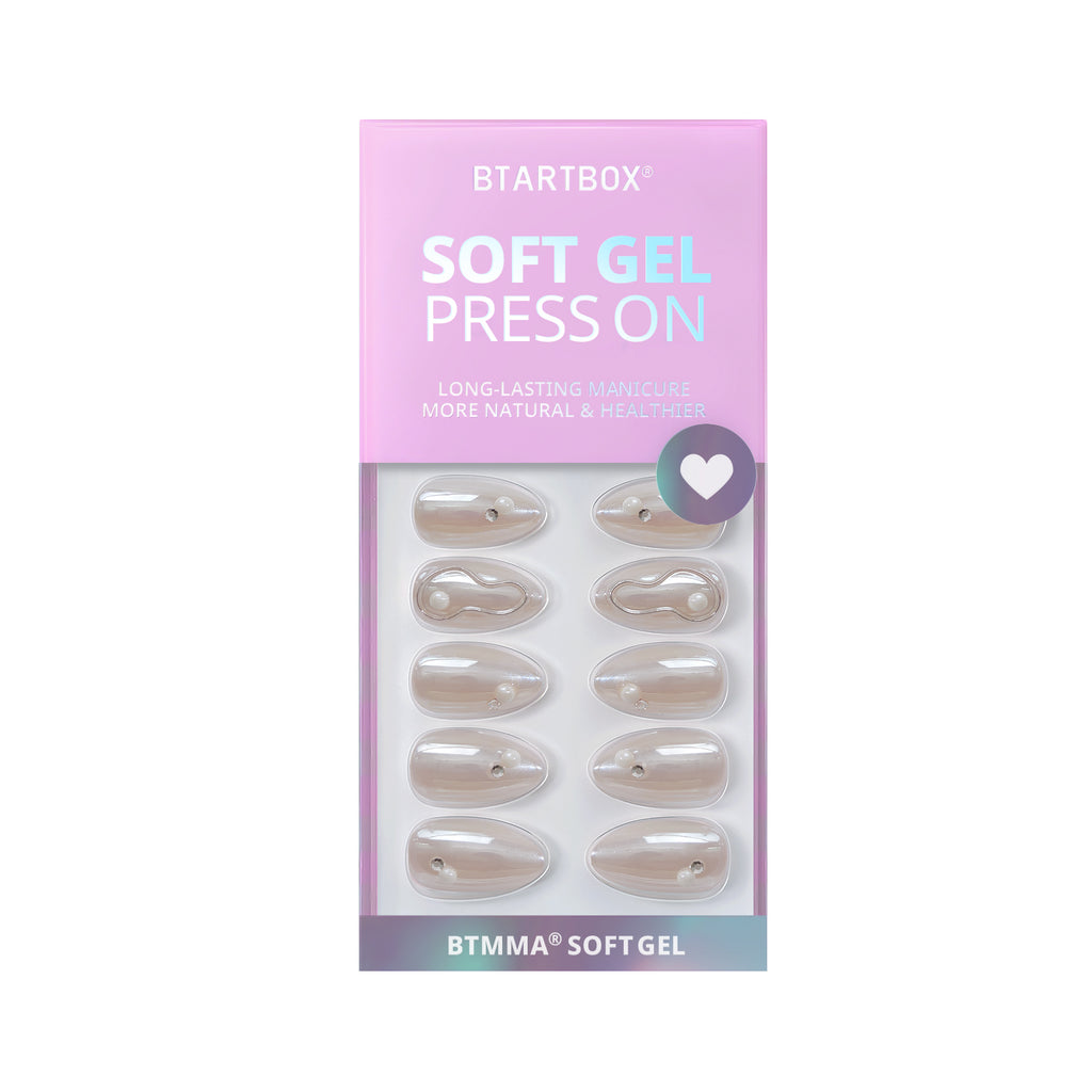 Tidal Pearl Almond Nails -Soft Gel Press On
